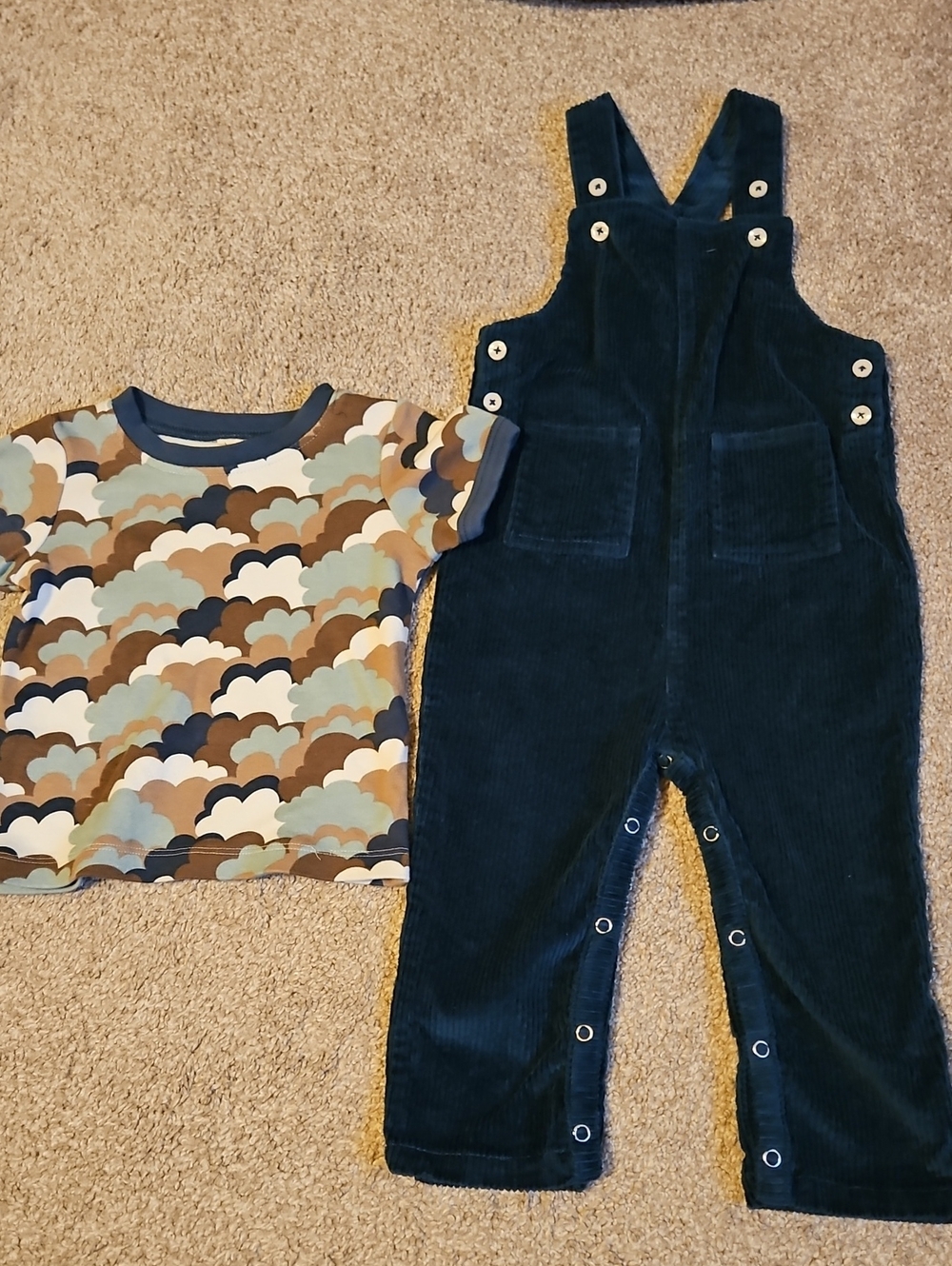Kate Quinn Corduroy Overalls & Cotton Shirt Set 18-24M